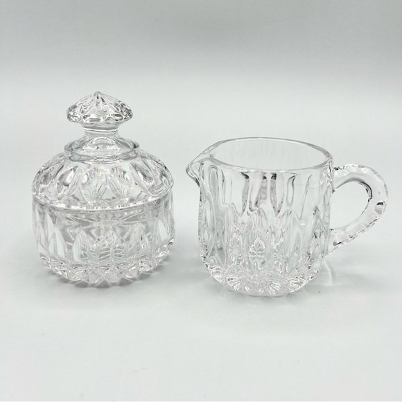Gorham Crystal Creamer Sugar with Lid Althea Full Lead 2pc Set Vintage W Germany - Picture 2 of 8